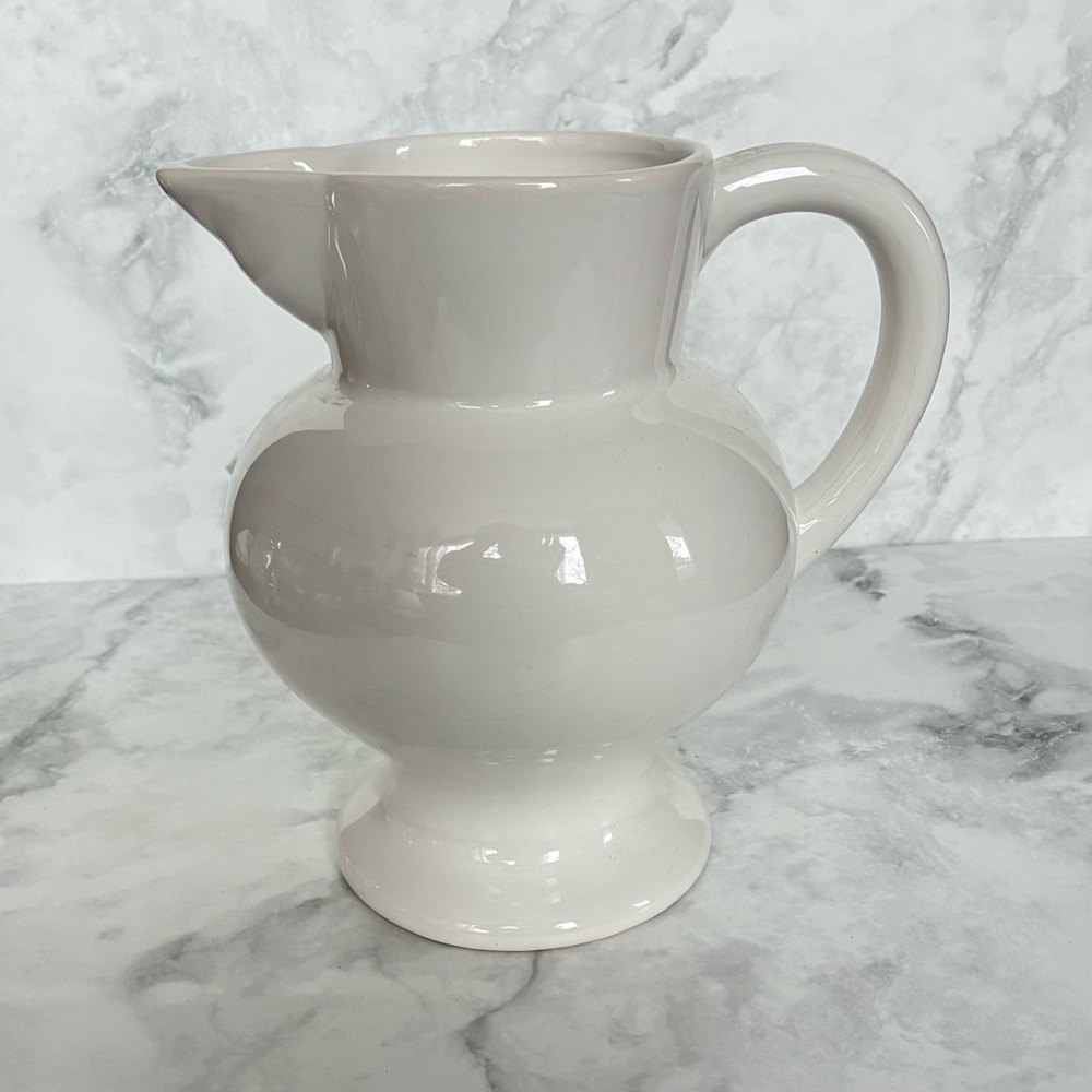 Vintage Faiancas Neto & Gomes white Ceramic Pitcher made in Portugal